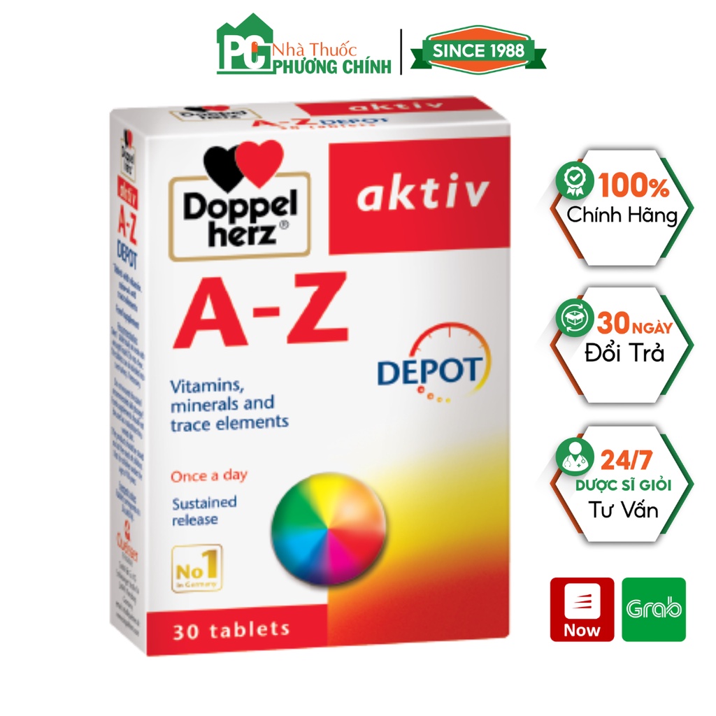 Vitamin Tổng Hợp Doppelherz Aktiv A-Z Depot Giúp Tăng Cường Sức Đề Kháng & Sức Khoẻ Tổng Thể