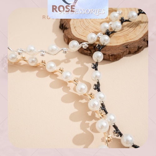 Bờm tóc ngọc trai nhân tạo phong cách Hàn Quốc Rose.Accessories mã B01