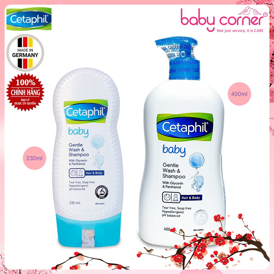 SỮA TẮM GỘI 2 TRONG 1 DỊU NHẸ CETAPHIL BABY KHÔNG CAY MẮT CHO BÉ 230ml/ 400ml