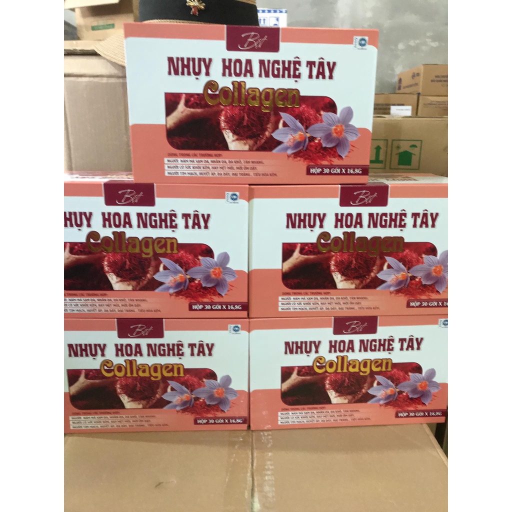 Nhụy Hoa Nghệ Tây Collagen Hỗ Trợ Đẹp Da Chống Lão Hóa ( Hộp 30 gói )