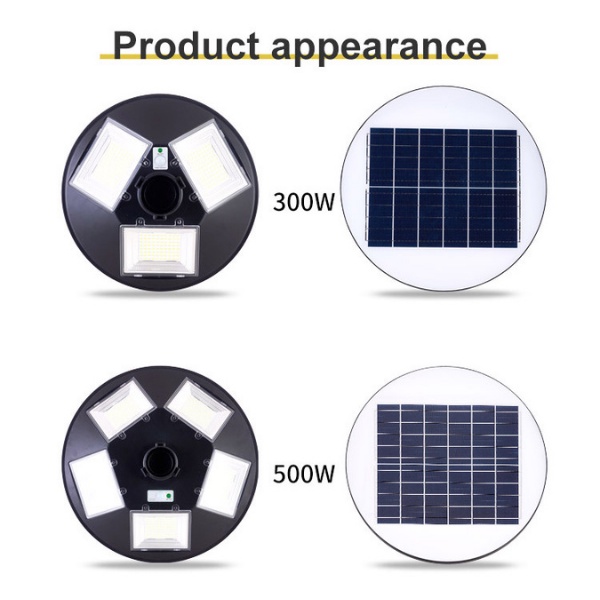 Đèn năng lượng mặt trời 500w jindian ufo-500, đèn đĩa bay vỏ nhựa, ánh sáng trắng