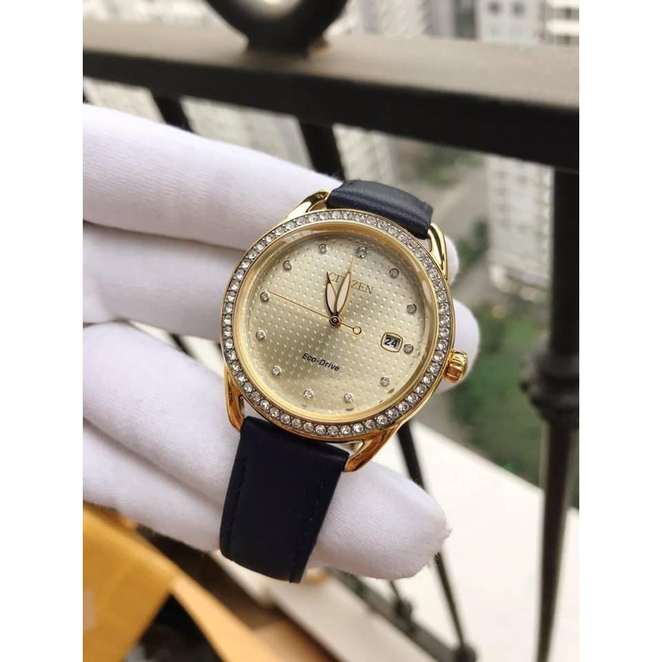 Đồng hồ nữ Citizen FE6112-09P - Máy Quartz Pin Eco Drive năng lượng ánh sáng