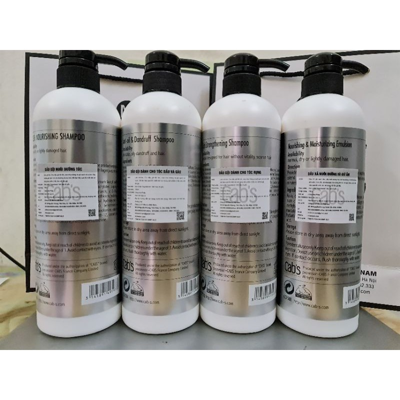 Dầu gội xả nuôi dưỡng, giảm gàu, chống rụng tóc Cab's 750ml