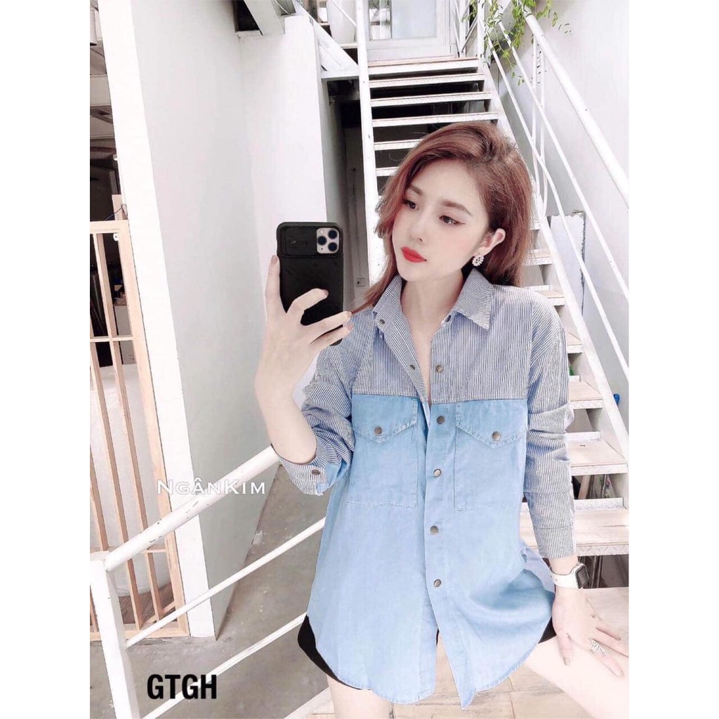 Sơ mi bò kết hợp kẻ thô cực lạ và độc đáo