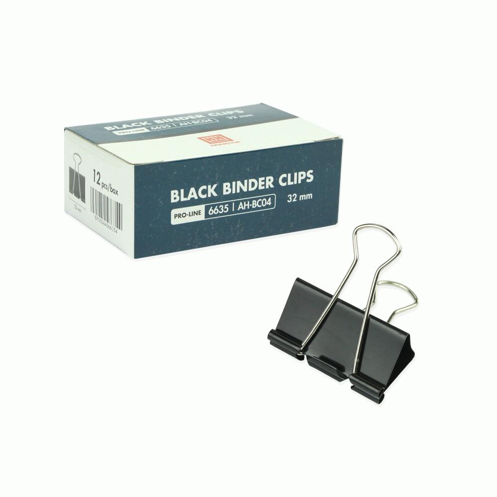 1 Hộp Kẹp Bướm Đen Hồng Hà Nhiều Kích Thước 19mm, 25mm, 32mm, 41mm ,51mm - Hồng Hà Hộp 12 Cái (Kẹp Giấy)