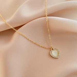 Dây Chuyền Xi Bạc Mặt Trái Tim Phong Cách Cổ Điển Hàn Quốc Cho Nữ