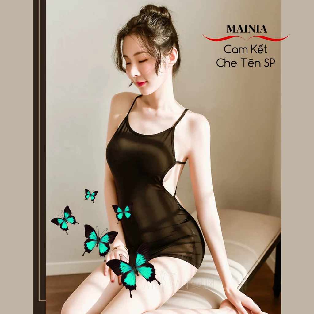 Đầm Ngủ Váy Ngủ Hai Dây Hở Lưng Cao Cấp Sexy Gợi Cảm Mainia Shop
