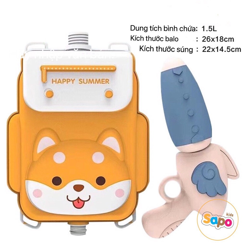 Đồ chơi Ba lô súng bắn nước, đồ chơi vận động ngoài trời cho bé SAPO KIDS