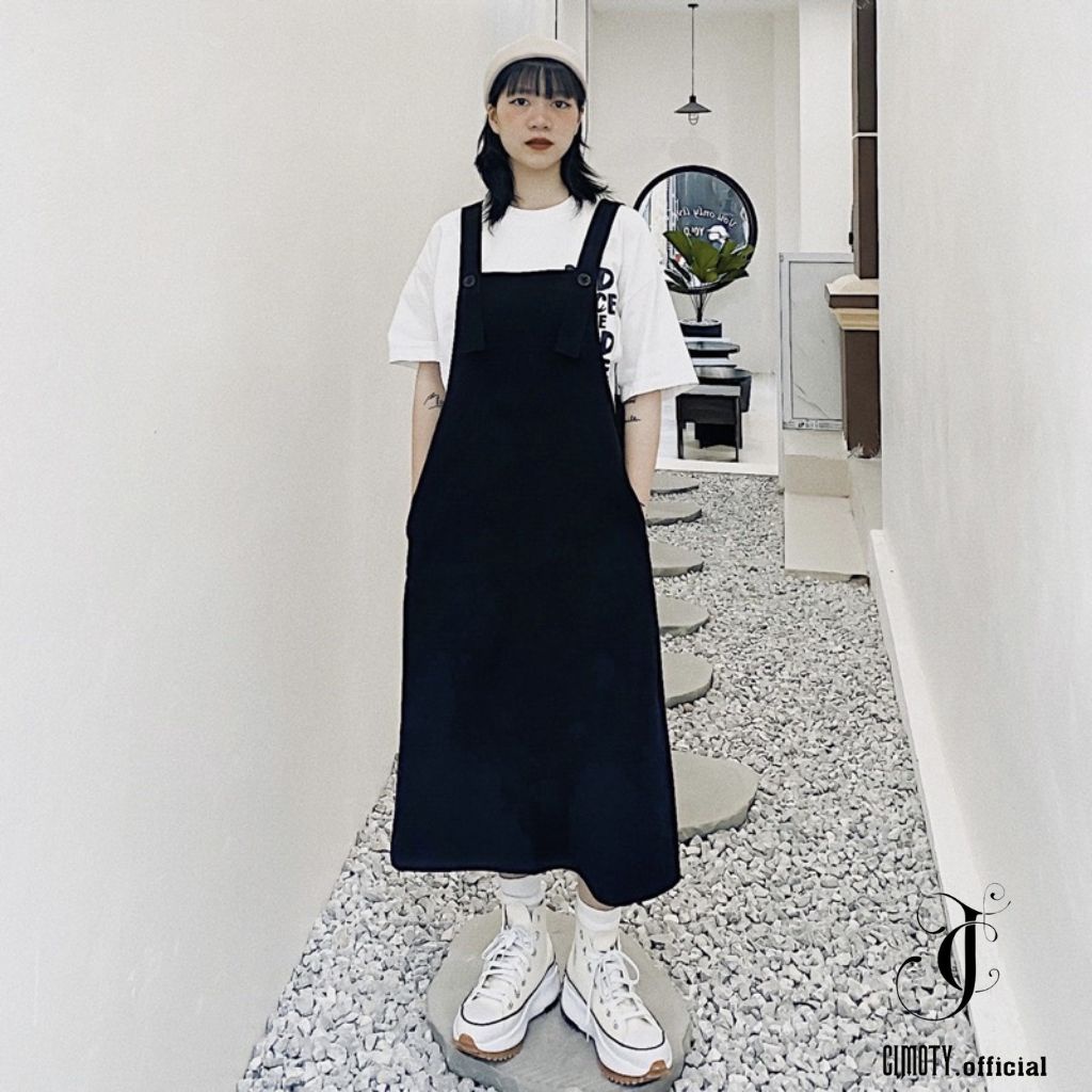 Váy yếm dài CIMOTY chất vải cao cấp dày dặn bền đẹp có túi trước tiện lợi YV06
