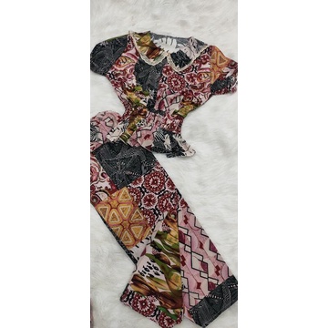 Bộ tay ngắn quần dài vải voan lụa