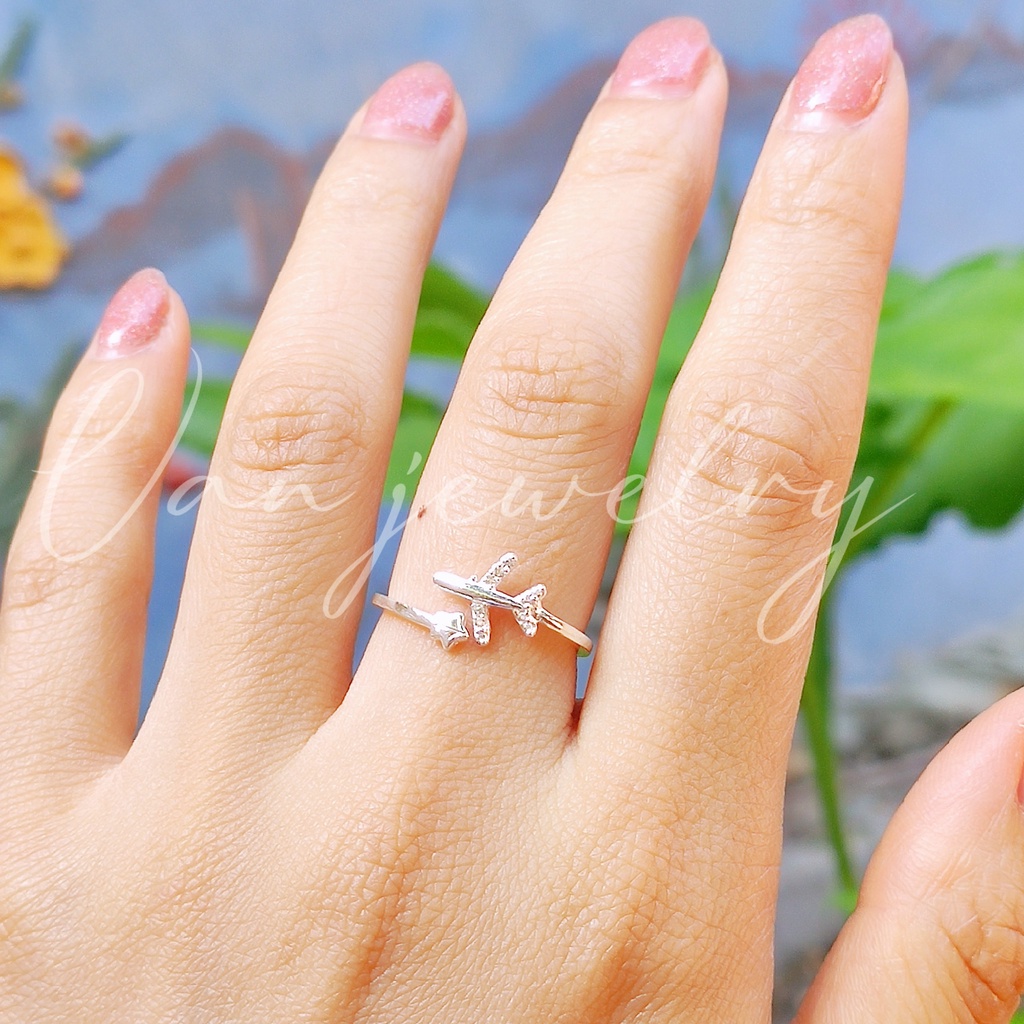 Nhẫn bạc nhẫn máy bay nhỏ free size Van Jewelry V10718