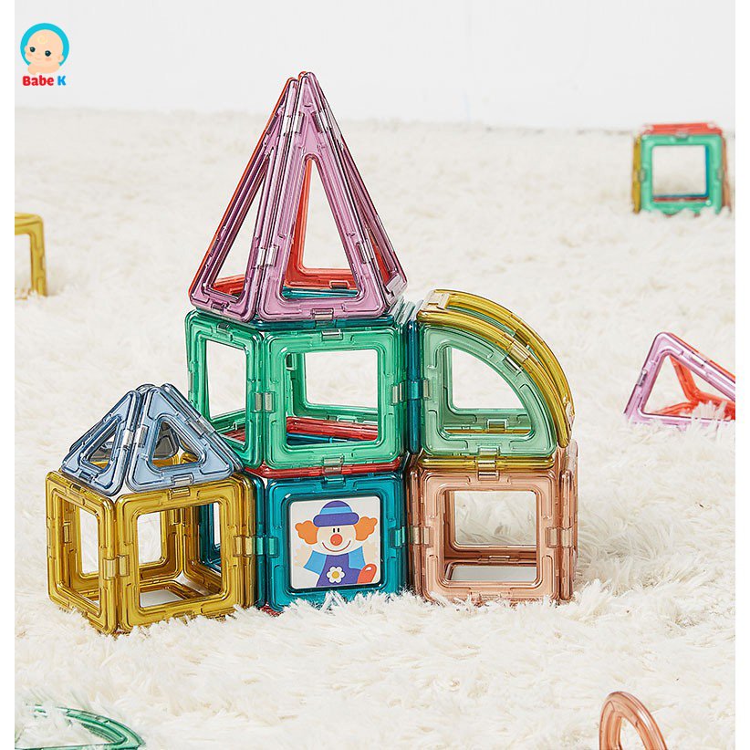 Đồ chơi cho bé, bộ xếp hình nam châm Magnetic Blocks - Kub Shop Babe K