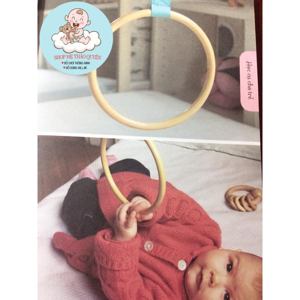Vòng gỗ luyện kĩ năng cầm nắm cho bé 0-6m