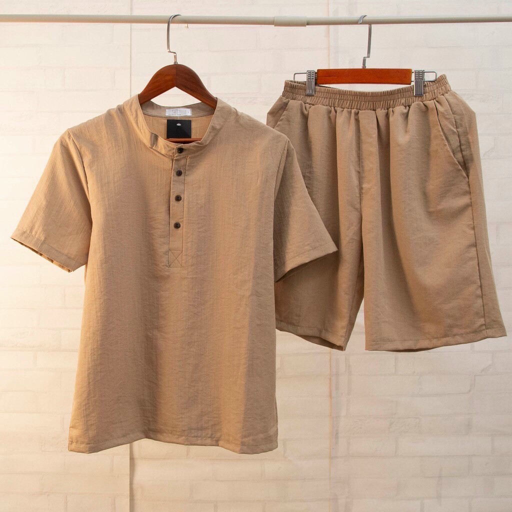 Bộ quần áo đũi nam chất vải đũi xước, quần ngắn, áo cộc, hàng đẹp, siêu mát cho mùa hè, full size | BigBuy360 - bigbuy360.vn