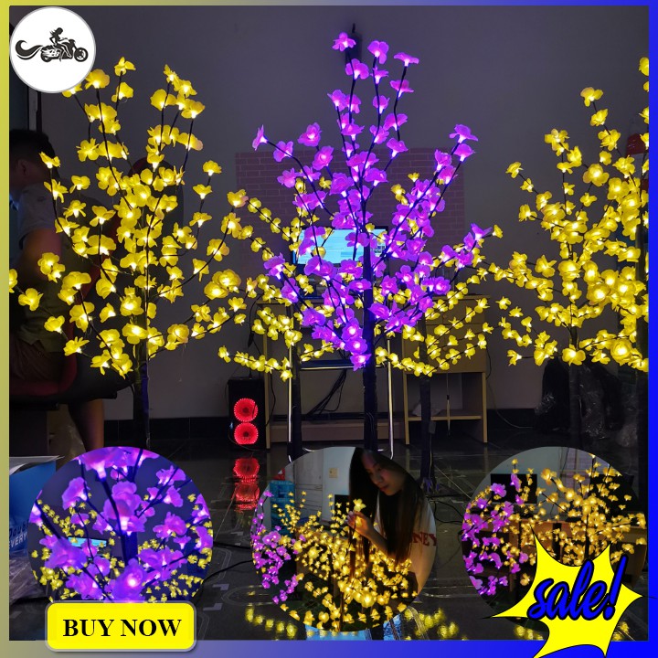 Cây mai vàng, hồng đào size 120cm hoa led  trang trí tết siêu đẹp