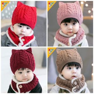 Combo set mũ Len túi thỏ hồng và ví