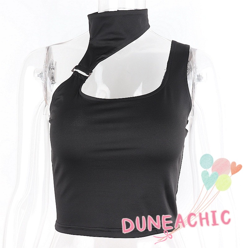 DUNEA Áo Tank Top Cổ Cao Thiết Kế Độc Đáo Cho Phái Nữ