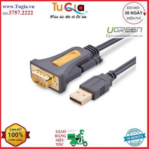 Cáp USB to Com RS232 DB9 Ugreen 20210 dài 1m - Hàng chính hãng