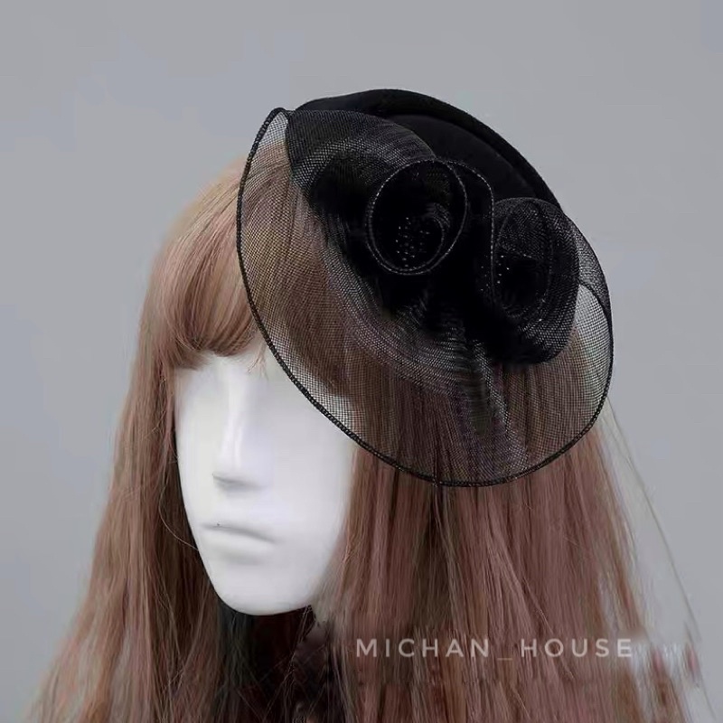 Mũ công nương cổ điển, mũ trùm đầu cô dâu phong cách trung hoa, phụ kiện cưới sang trọng, quý phái