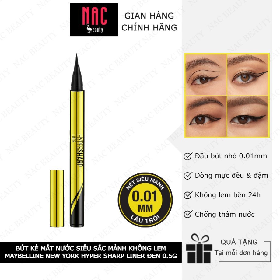 Bút Kẻ Mắt Nước Maybelline Nét Mảnh Hyper Sharp Laser Eyeliner 0.5g