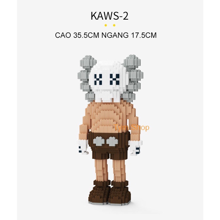 Xếp hình nano Kaws Xizai 36cm xếp hình 3d kaws cỡ lớn Hãng Xizai Chuẩn Mẫu
