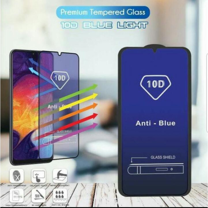 Kính Cường Lực 10d Bảo Vệ Toàn Màn Hình Chống Tia Sáng Xanh Cho Samsung Galaxy J6 Plus / J7 Prime / J7 Pro