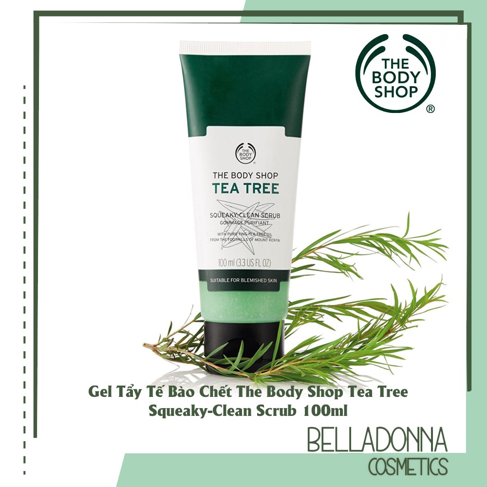 Tẩy Tế Bào Chết Chiết Xuất Tràm Trà The Body Shop Tea Tree Squeaky Clean Scrub 100ml