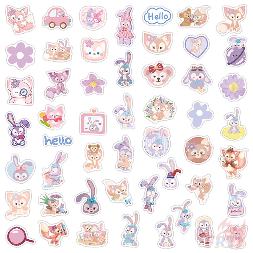 Set 50 miếng dán trang trí in hình hoạt hình Disney dễ thương 01 DIY