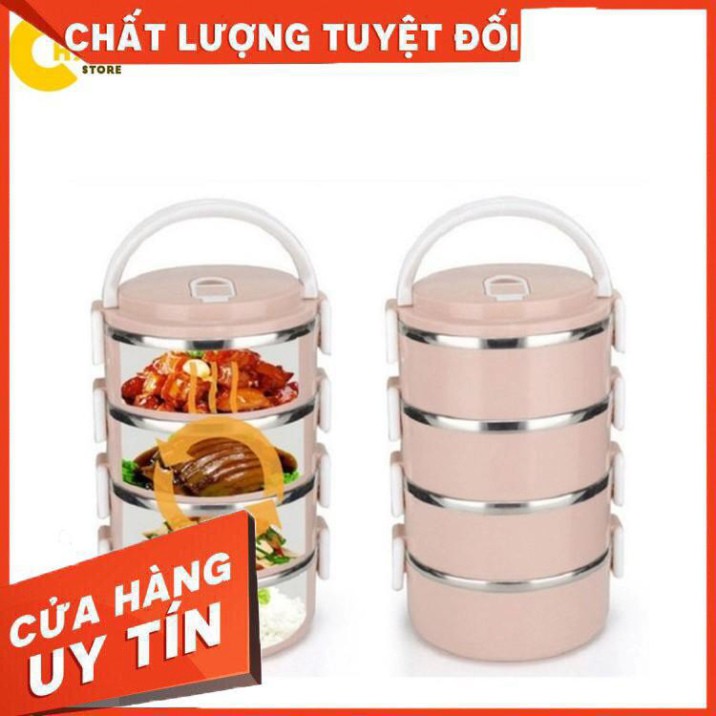 Cặp lồng 4 tầng ruột inox cách nhiệt 2 lớp đảm bảo an toàn sử dụng