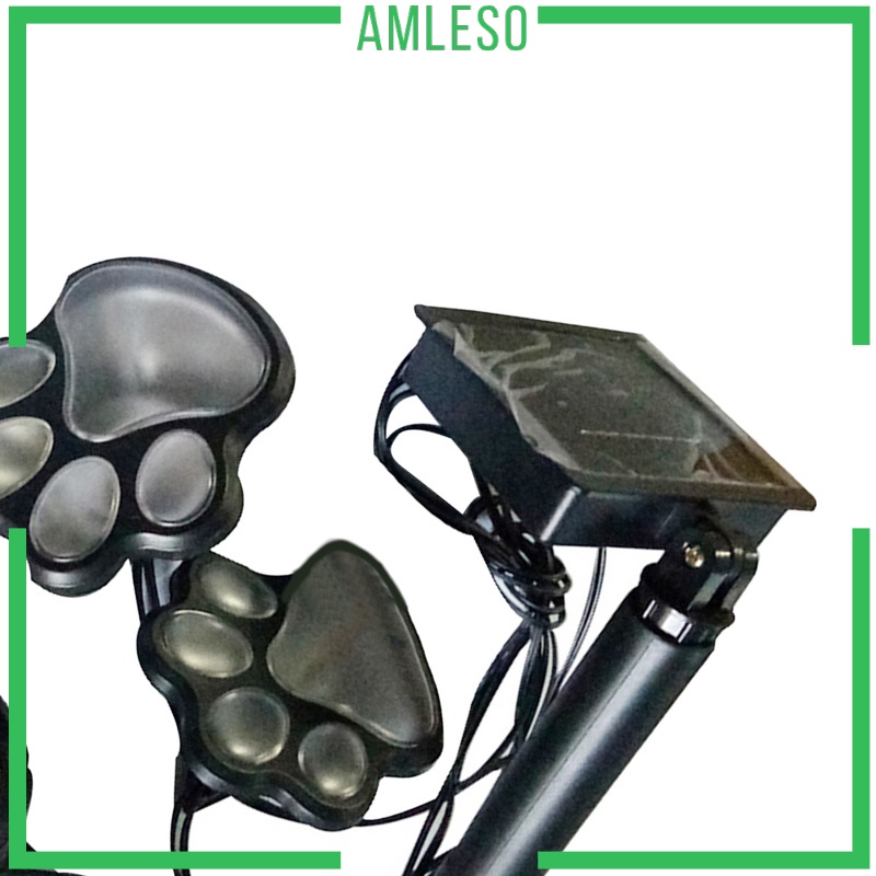 Bộ 4 Đèn Led Năng Lượng Mặt Trời In Hình Dấu Chân Cún Độc Đáo Trang Trí Sân Vườn