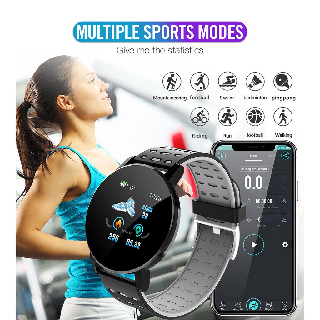 AMAZFIT Đồng Hồ Thông Minh 119plus Kết Nối Bluetooth Ip67 Có Chức Năng Đo Nhịp Tim Chống Thấm Nước