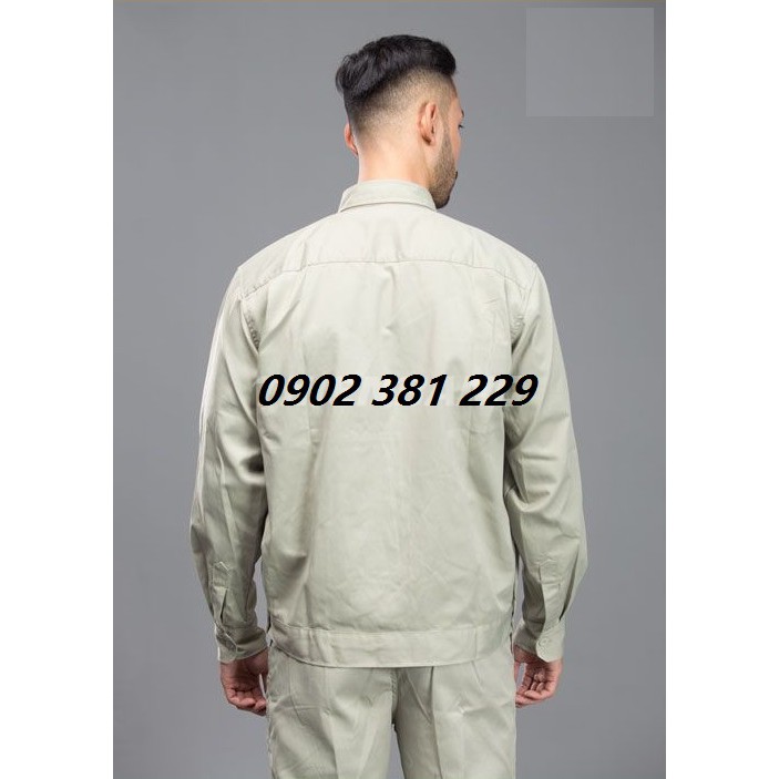 Quần áo kỹ sư, công nhân ghi xám vải kaki liên doanh - hình thật đủ size
