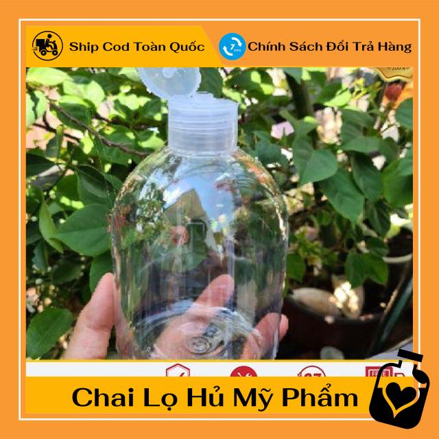 Chai Chiết Mĩ Phẩm ❤ TOP GIÁ RẺ ❤ Chai đựng gel nắp bật 500ml lùn rỗng chiết mỹ phẩm , phụ kiện du lịch