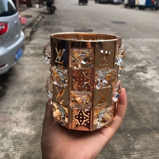Cốc đựng cọ trang điểm cốc đựng bút cốc đá sáng hình Lv mẫu mới