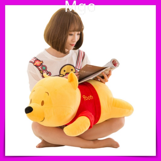 Gối Ôm Gấu Bông Dáng Dài Mềm Mại Hình Hoạt Hình Gấu POOH DISNEY Nằm Ngộ Nghĩnh Đáng Yêu Cao Cấp 50Cm