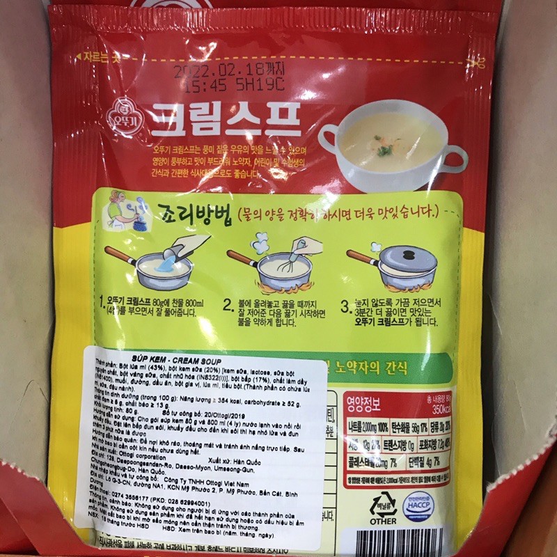 bột súp kem hàn quốc 80g