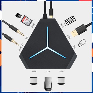 Bộ Chia USB 6 Cổng Dài 1m, USB Hub 2.0/ 3.0 Tiện Dụng Hình Lục Giác Có Đèn LED Báo Hiệu Kèm Ảnh Thật