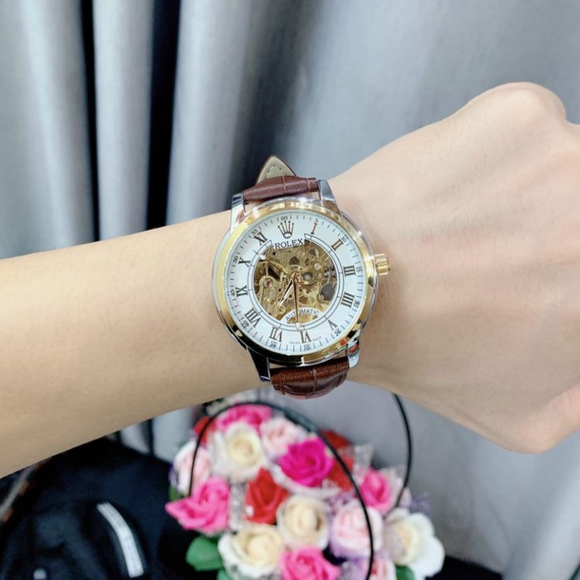 Đồng hồ Nam rolex cơ dây da cao cấp  - Bảo hành 12 tháng MTP-STORE