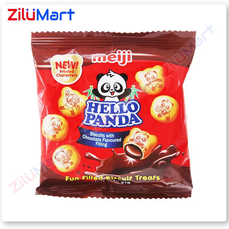 Dây 12 gói Bánh gấu kem socola Meiji Hello Panda gói 21g