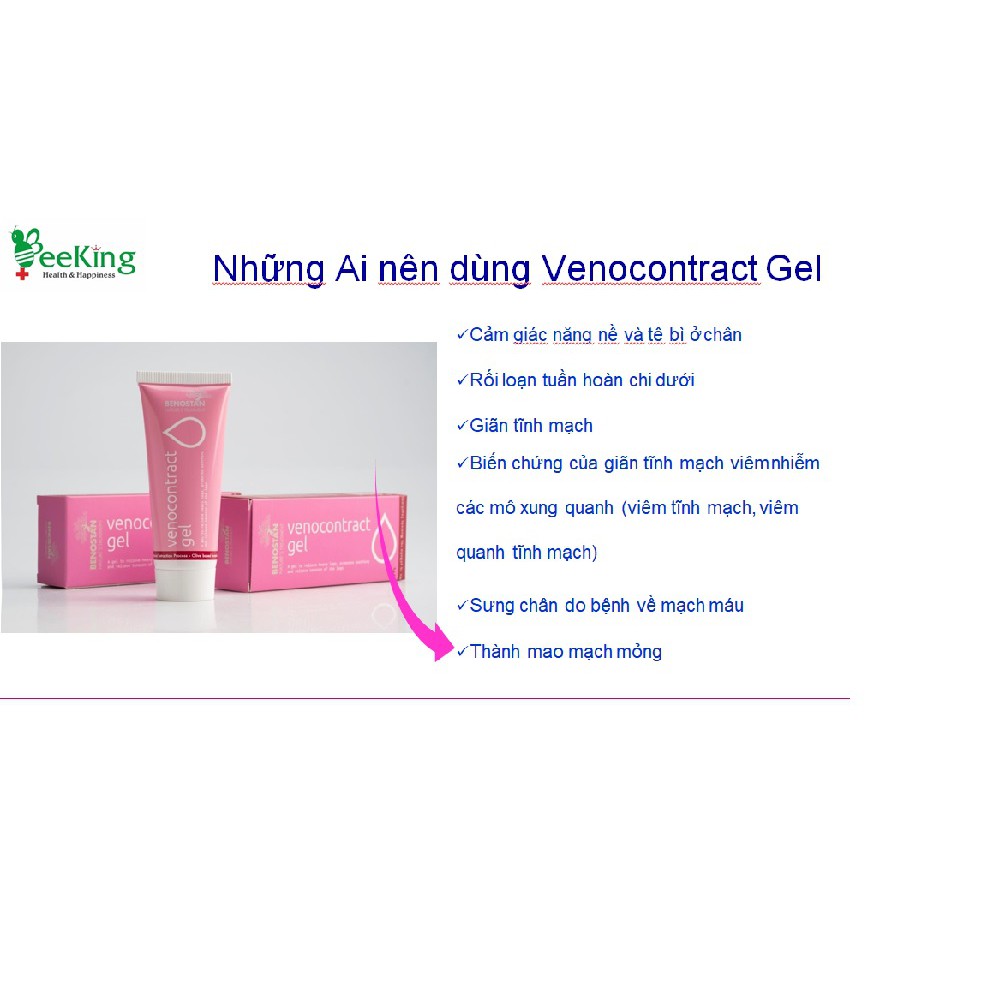 Venocontract Gel-Hết suy giãn tĩnh mạch, rối loạn tuần hoàn chi dưới, mỏi mệt Bắp chân, kiến bò dưới chân - BeeKing | BigBuy360 - bigbuy360.vn