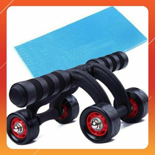 Con Lăn Tập Cơ Bụng 4 Bánh _ AB ROLLER And Push Up Bar (Tặng Kèm Thảm Lót Gối)
