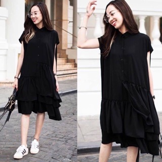 Đầm dáng suông sơ mi streetstyle