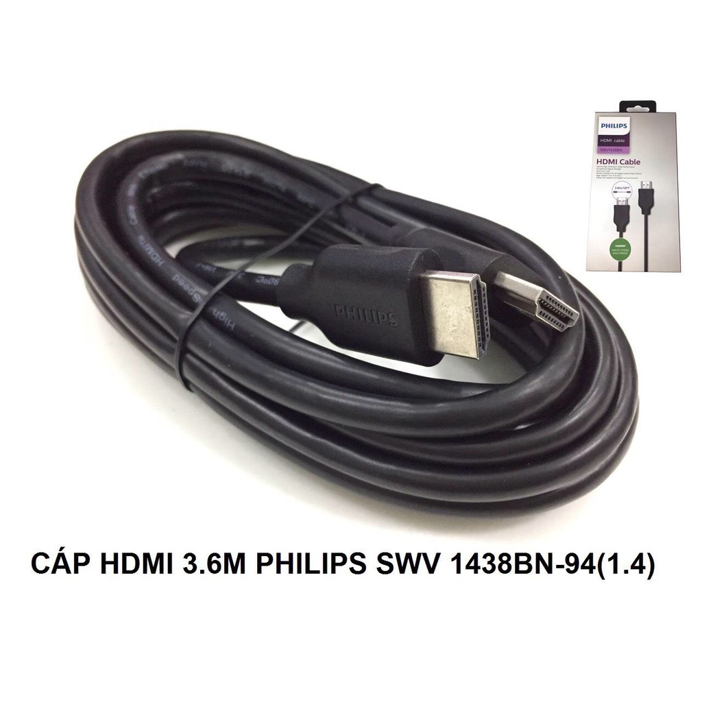 Cáp HDMI Philips ( 1.4 )1.8m SWV 1436BN/94 , 3.6m SWV 1438BN/94 có ethenet