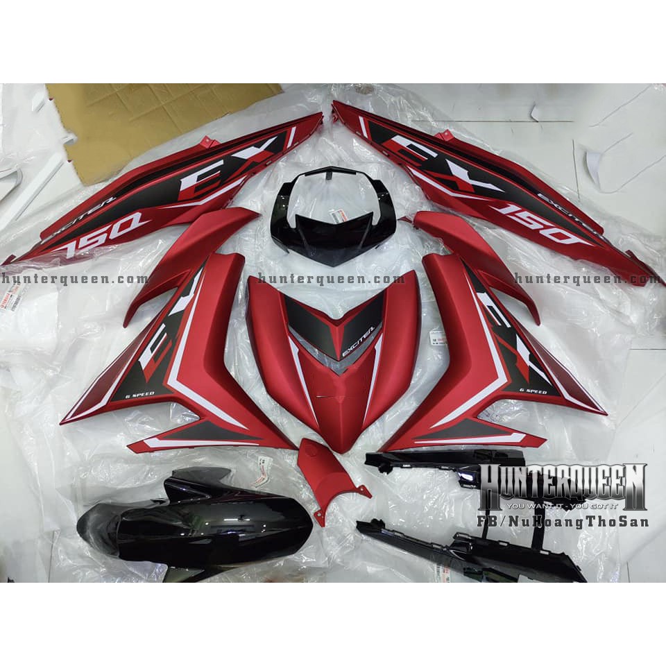 Tem rời Exciter 150. Xe đỏ nhám. Thay đổi màu sắc và chi tiết theo yêu cầu. Sắc nét, bền màu