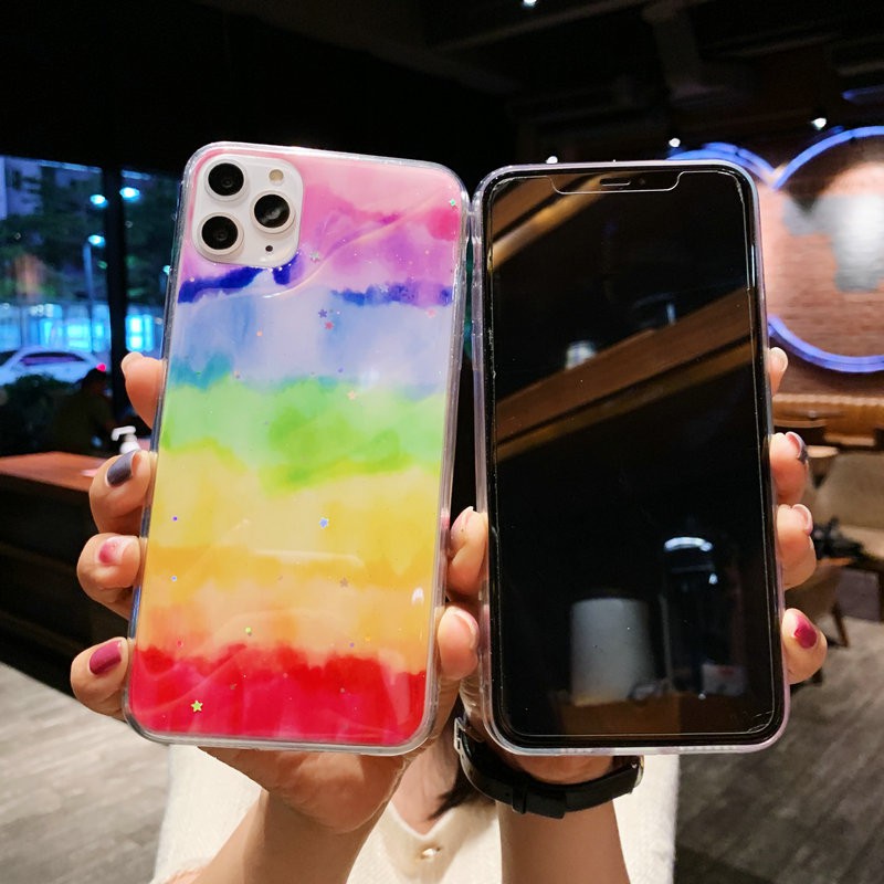 Ốp lưng Redmi Note 9 9S 9T 9A 9C 8 8A 7 Pro Xiaomi MI POCO M3 Colorful Rainbow After Rain Soft TPU Case