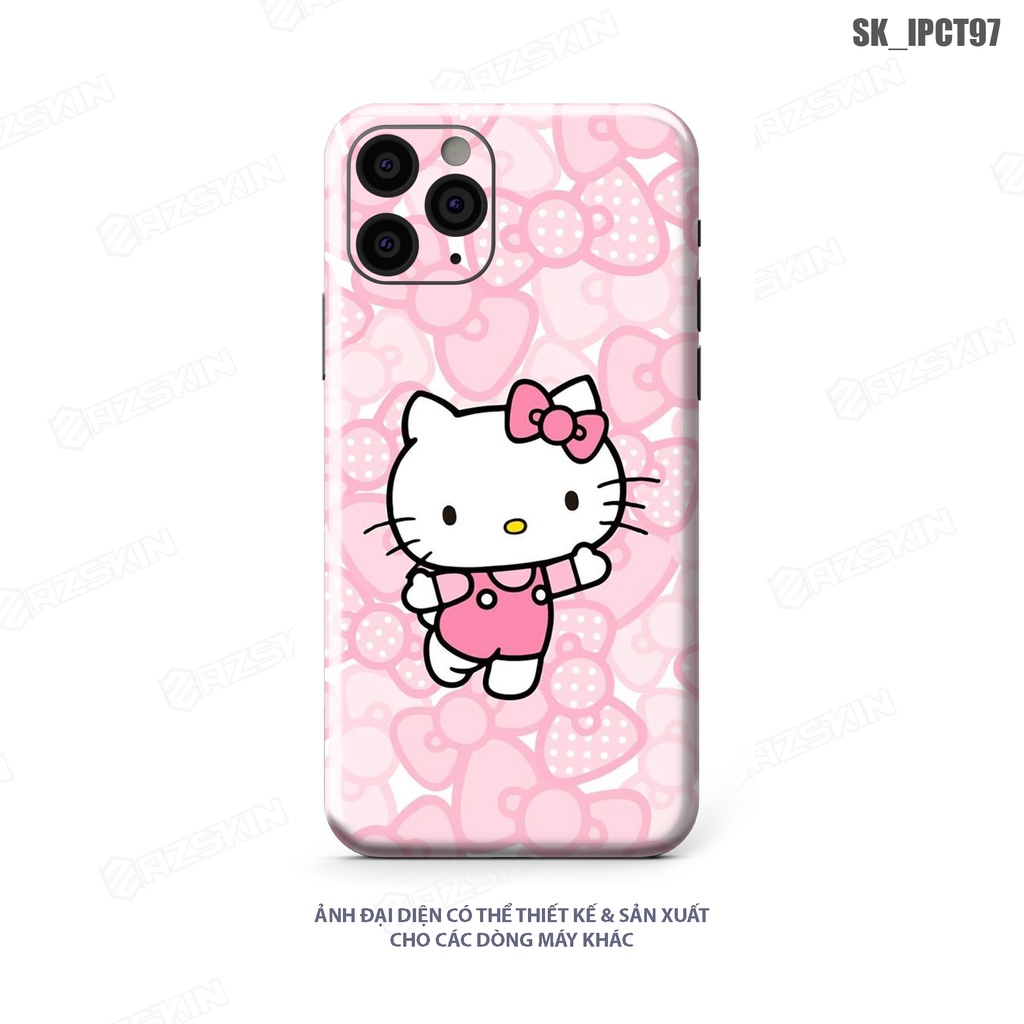 Miếng Dán Skin Hình Mèo Hello Kitty Dành Cho Mọi Dòng IPhone |SK_IPCT97| Chất Liệu Nhập Khẩu, Khuôn Cắt CNC Dán Full Máy