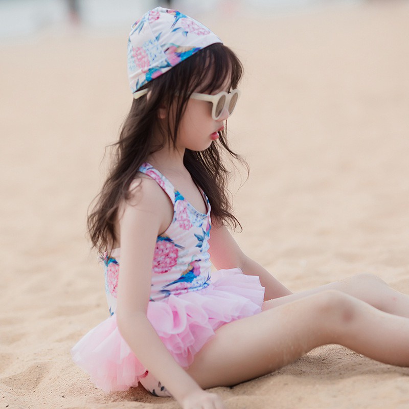 Bộ Đồ Bơi Một Mảnh Phong Cách Phương Tây Dễ Thương Cho Bé Gái
