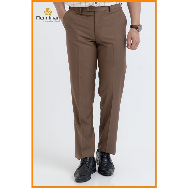 Quần âu nam cao cấp Merriman ống suông THMP051 - BROWN