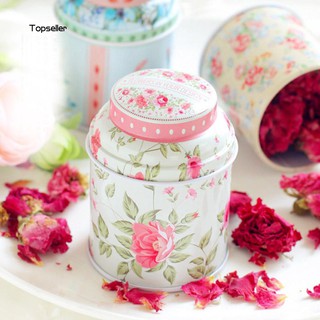 Hộp đựng trà bằng thiếc họa tiết hoa kiểu dáng cổ điển
