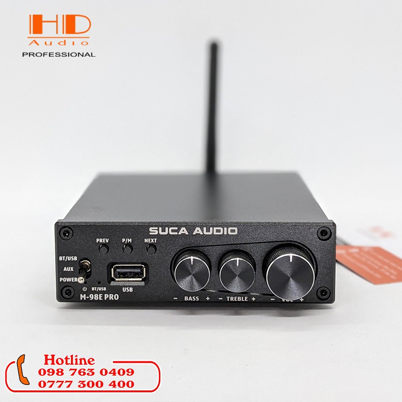 Amply Mini Công Suất Khủng M98E-Pro -160W x 2 với Bass Treble và Cổng USB